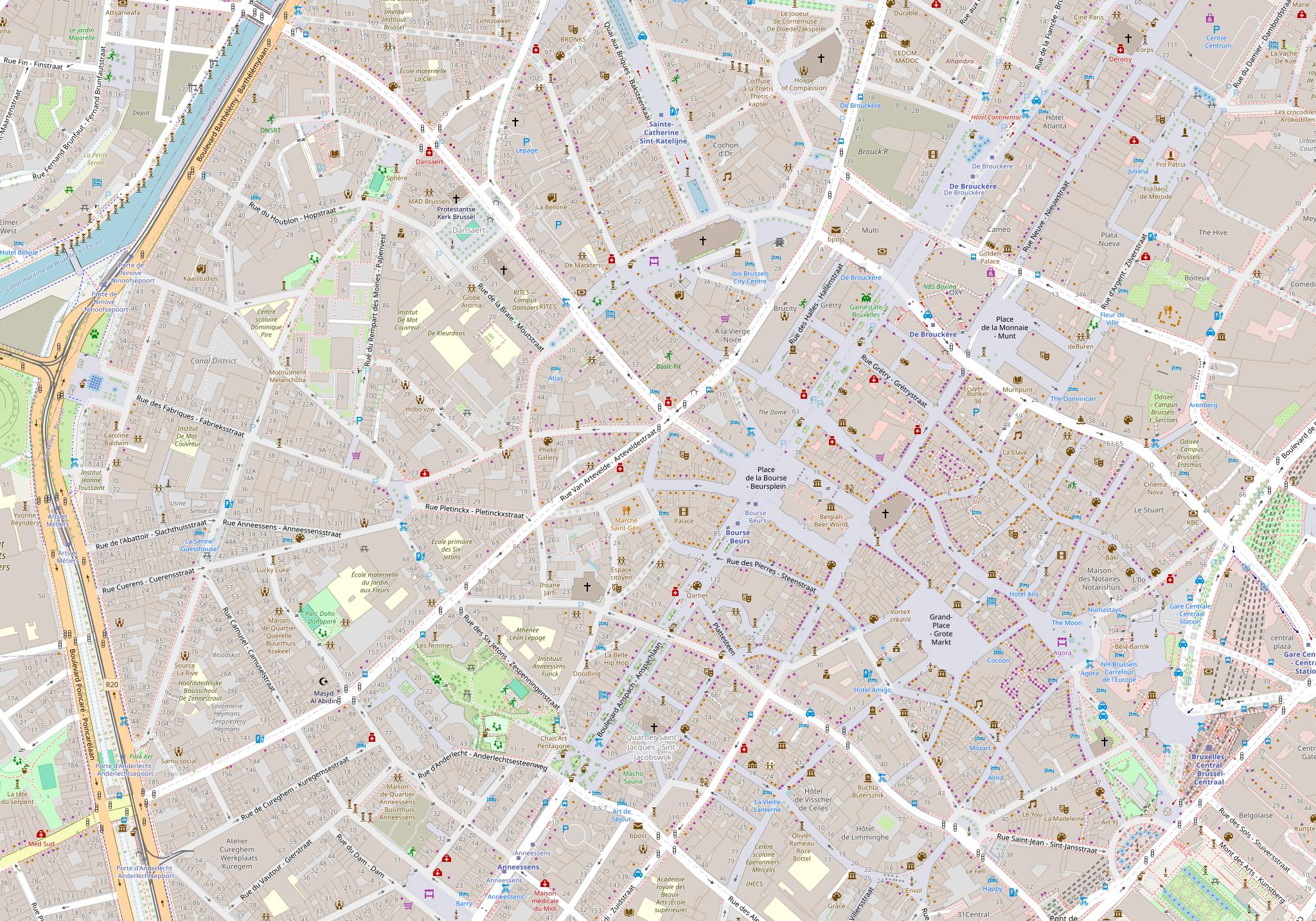 Plan du quartier — 7 rue du Pont de la Carpe, 1000 Bruxelles
